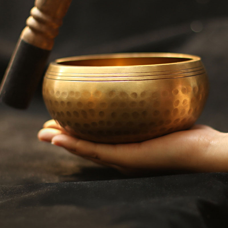 Buddha Stones Tibetan Sound Bowl Handcrafted for Relaxation and Mindfulness Meditation Singing Bowl Set