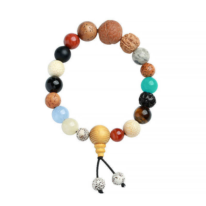 Buddha Stones Bodhi Seed Agate Wisdom Harmony Wrist Mala Bracelet