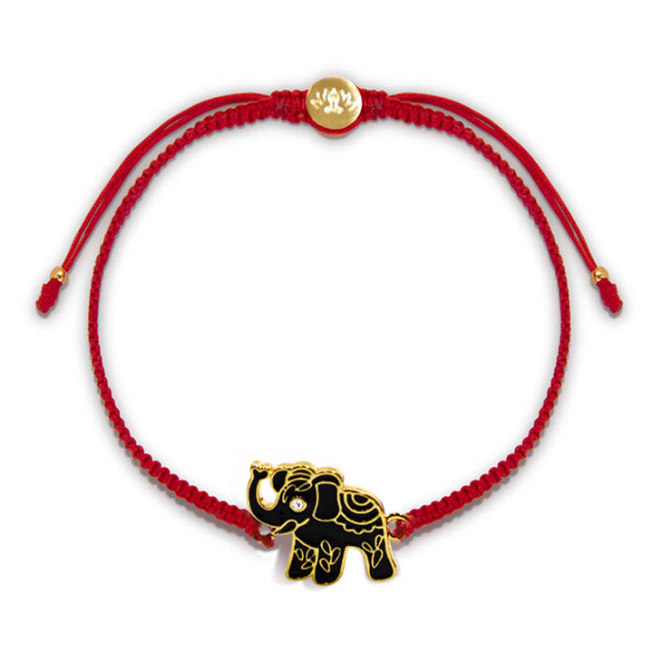 Tibetan Handmade Wise Future Elephant Red String Bracelet