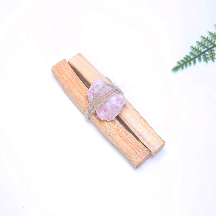 Natural Palo Santo Pink Crystal Amethyst Black Obsidian Crystal Purify Altar Set Spiritual Supplies