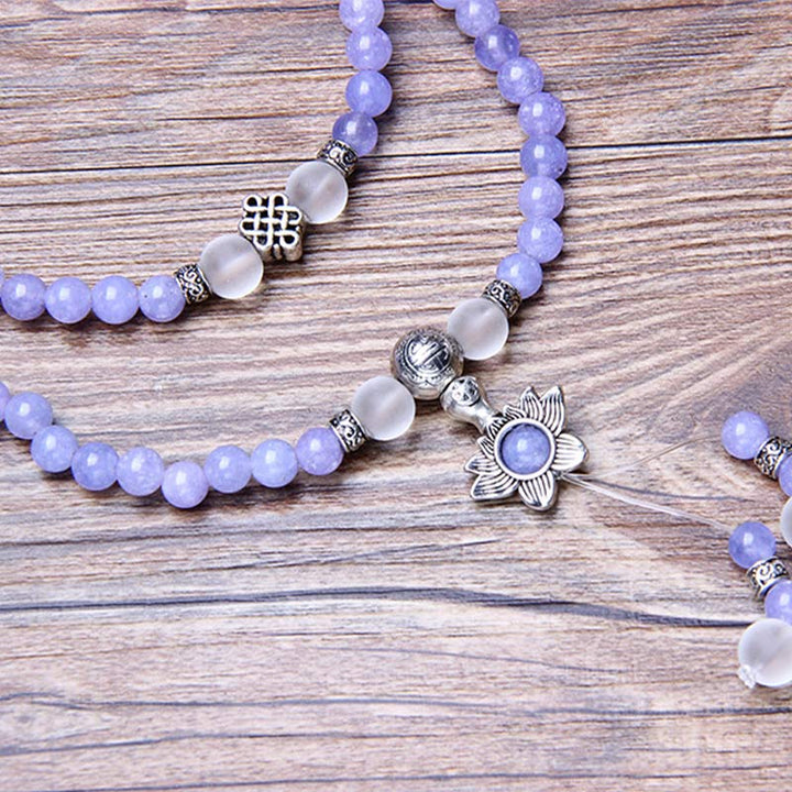 Buddha Stones Purple Jasper Bead Strength Bracelet Mala