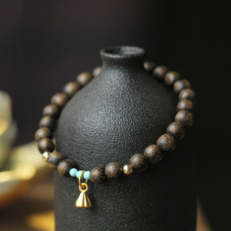 Buddha Stones Agarwood Lotus Strength Bracelet