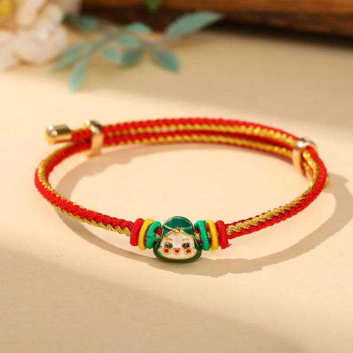 Buddha Stones Colorful Rope Zongzi Pattern Luck Handmade Child Adult Bracelet