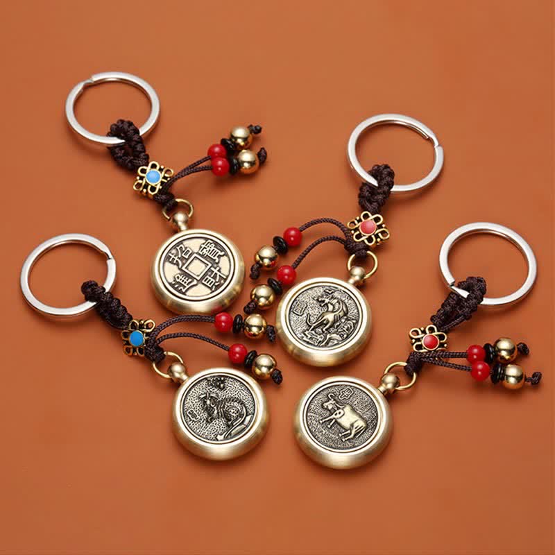 12 Chinese Zodiac Blessing Wealth Fortune Keychain