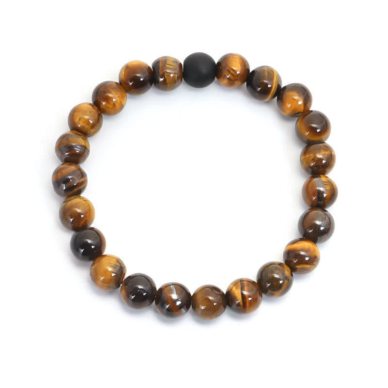 Buddha Stones 108 Beads Mala Tiger Eye Protection Tassel Bracelet