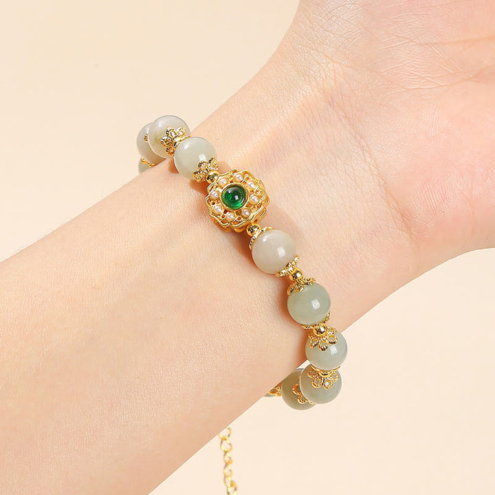 Buddha Stones Natural Jade Prosperity Bead Chain Bracelet