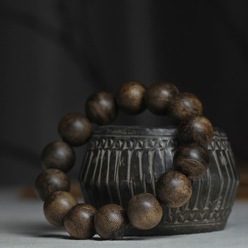 Buddha Stones Nine Points Sinking Water Vietnam Hoi An Agarwood Peace Strength Bracelet