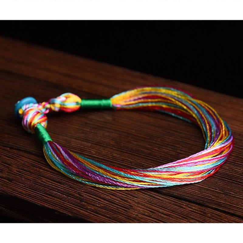 Buddha Stones Tibetan Handmade Five Colorful Thread Dragon Boat Festival Protection Adult Child String Bracelet