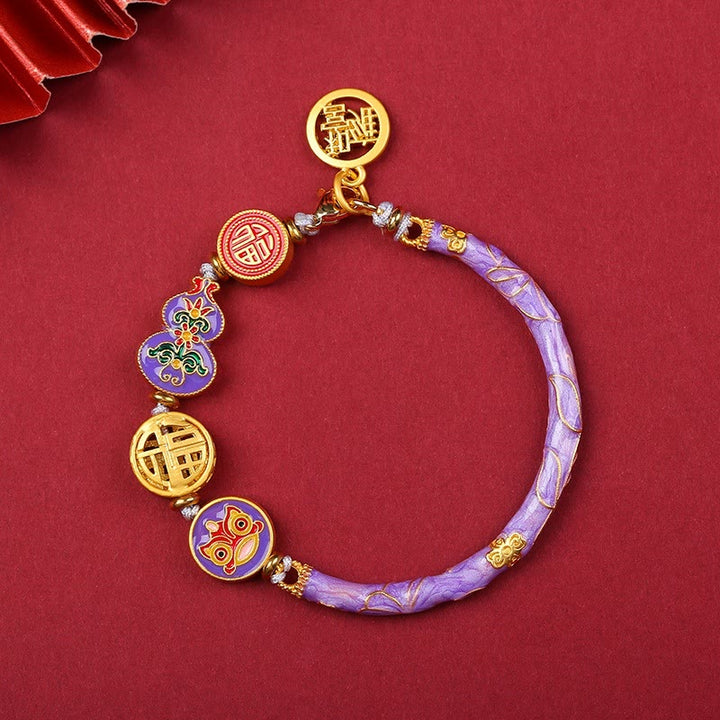 Tibetan Gourd Fortune Happiness Lion Wealth Luck Bracelet