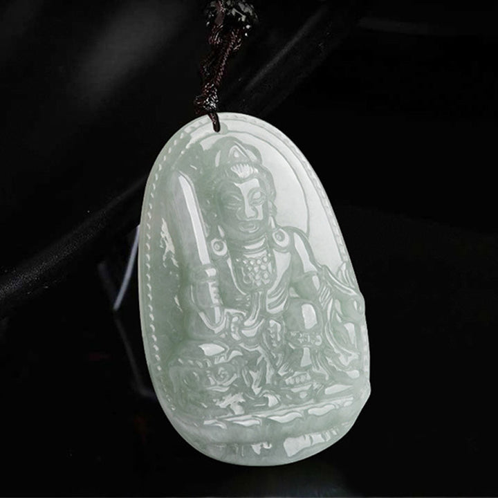 Buddha Stones Chinese Zodiac Natal Buddha Jade Wealth Prosperity Necklace Pendant