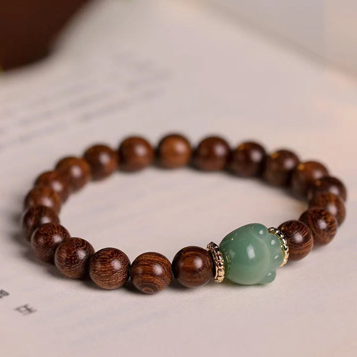 Buddha Stones Sandalwood Lovely Cat Paw Protection Bracelet