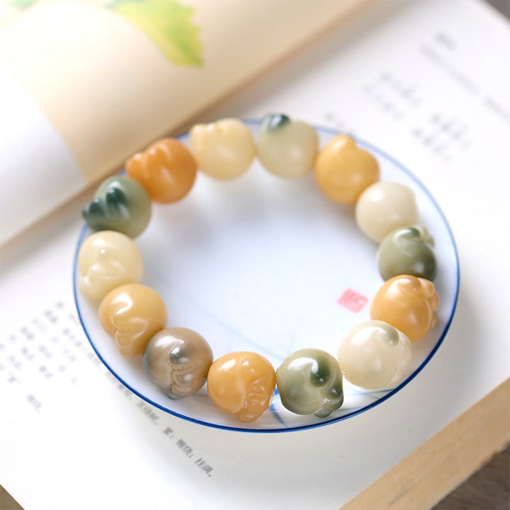 Buddha Stones Multilayered Bodhi Seed Cute Cat Paw Calm Harmony Bracelet