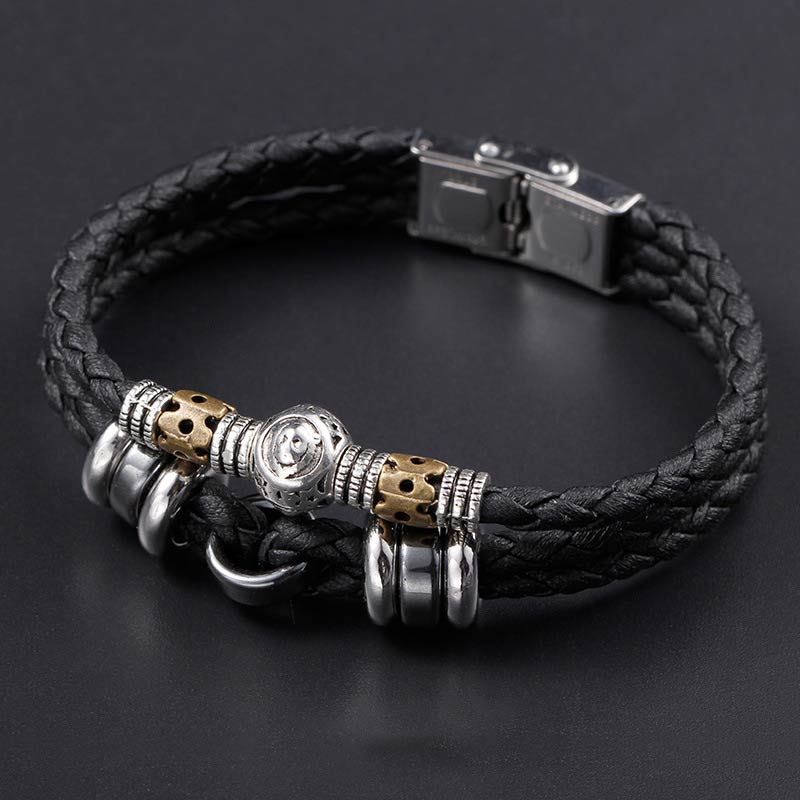 Buddha Stones 12 Constellations of the Zodiac Hematite Protection Bracelet