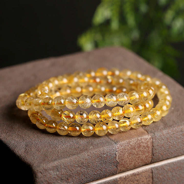 Buddha Stones Natural Citrine Prosperity Protection Bracelet