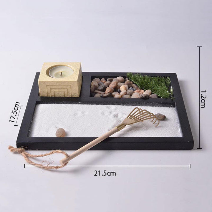 Buddha Stones Grass Rocks Landscape Enlightenment Meditation Zen Garden Home Decoration