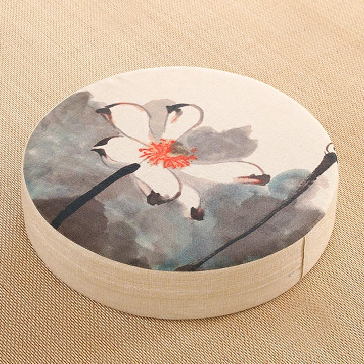 Lotus Simple Pattern Cotton Linen Meditation Seat Cushion Home Decoration