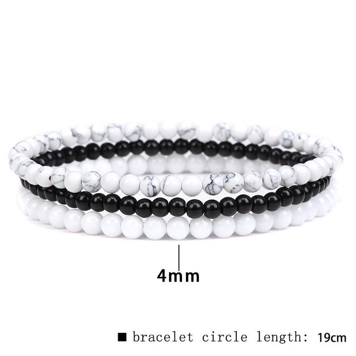 Buddha Stones 3Pcs Natural Crystal Stone Inner Peace Spiritual Bracelet