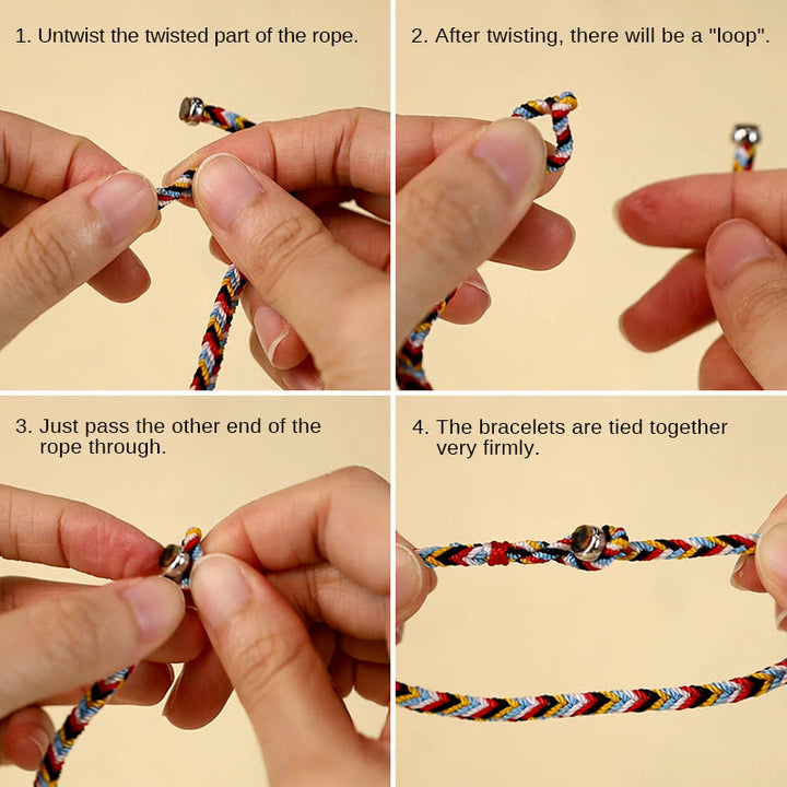 Buddha Stones Tibet Handmade Five Color Thread Protection Braid String Bracelet