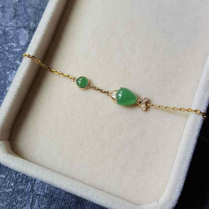 Green Chalcedony Koi Fish Courage Strength Bracelet