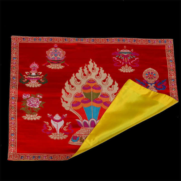 Prayer Altar Mat Healing Meditation 8 Auspicious Symbols Mat