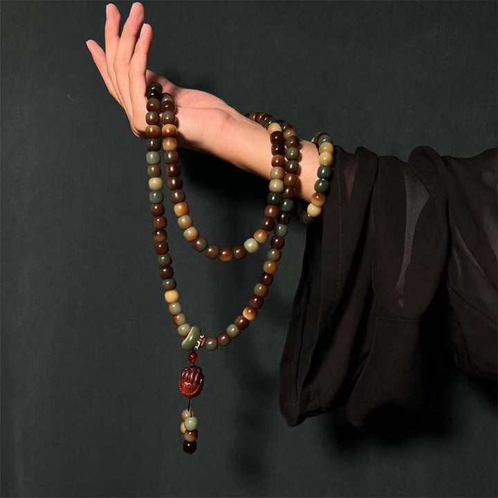 Buddha Stones 108 Mala Beads Bodhi Seed Peace Wisdom Bracelet Wrist Mala Pocket Mala