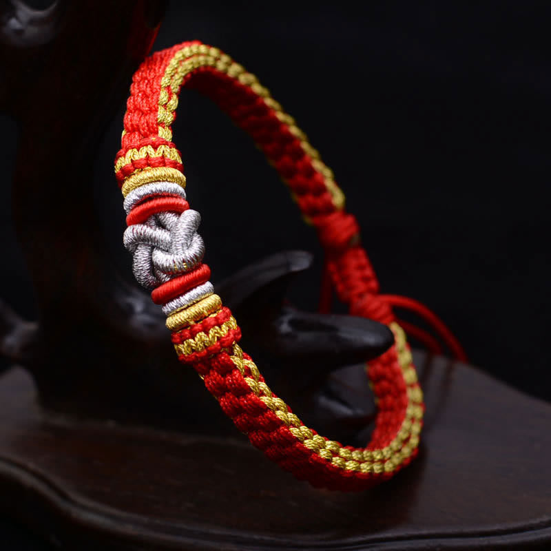 Buddha Stones Colorful Rope True Love Knot Luck Handmade Bracelet