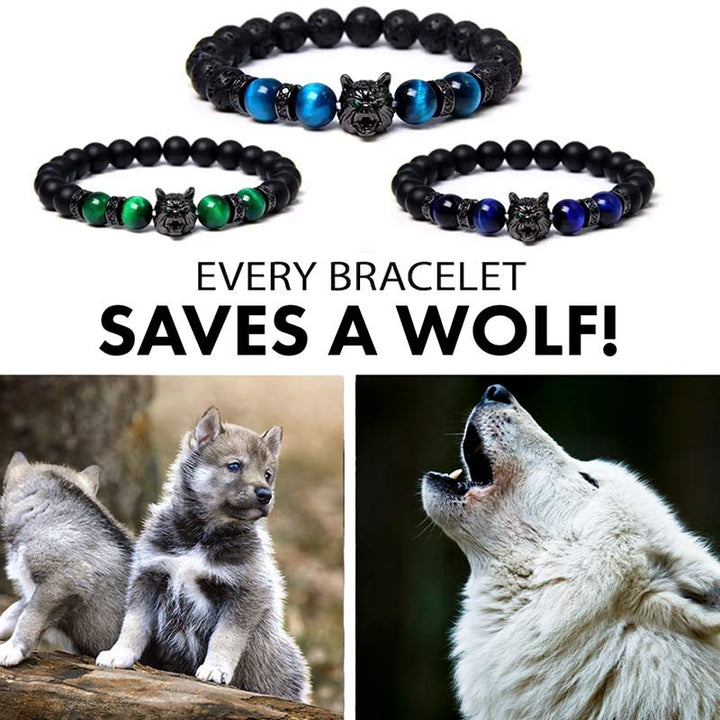 Buddha Stones “Save A Wolf” Bracelet