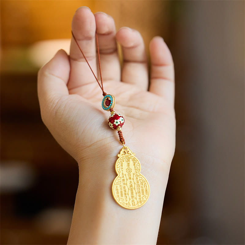 Buddha Stones Wu Lou Gourd Fu Character Tai Sui Amulet Fortune Phone Hanging Decoration Key Chain