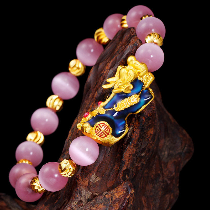 Buddha Stones Pixiu Cat Eye Lucky Bracelet