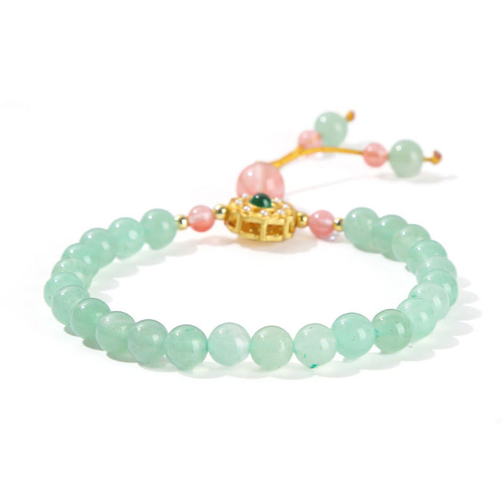 Buddha Stones Green Aventurine Luck Bead Tassel Bracelet