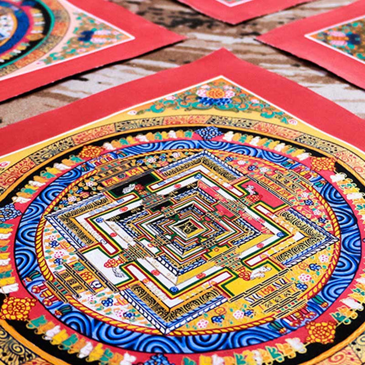 Tibetan Handmade Thangka Mandala Painting Blind Box Random Color Pattern