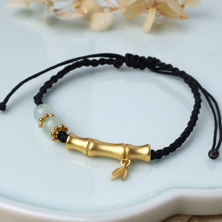 Buddha Stones Bamboo Design Luck Strength Braided Bracelet