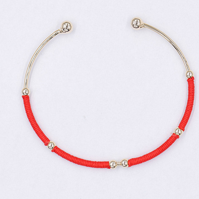 Buddha Stones Red String Blessing Protection Cuff Bracelet