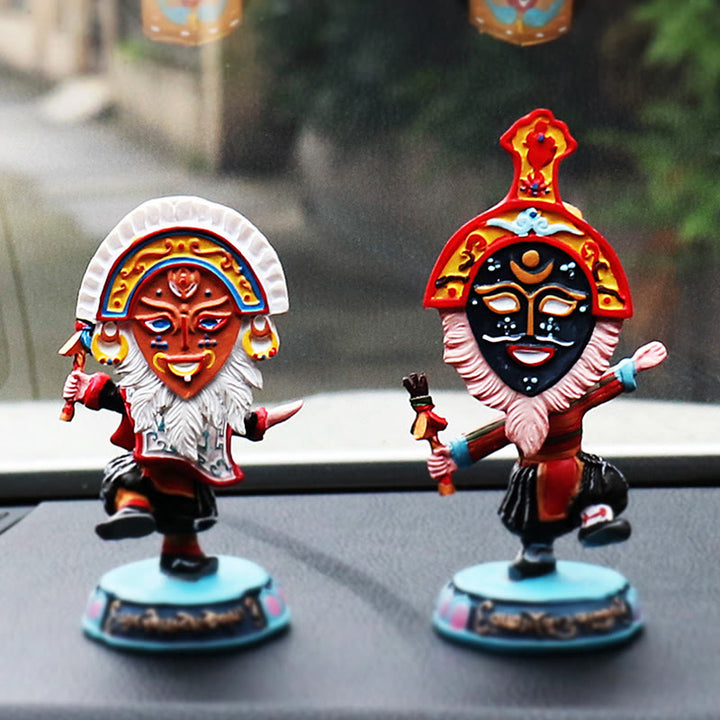 Buddha Stones Tibetan Opera Face Mask Puppet Home Office Car Decoration Ornament