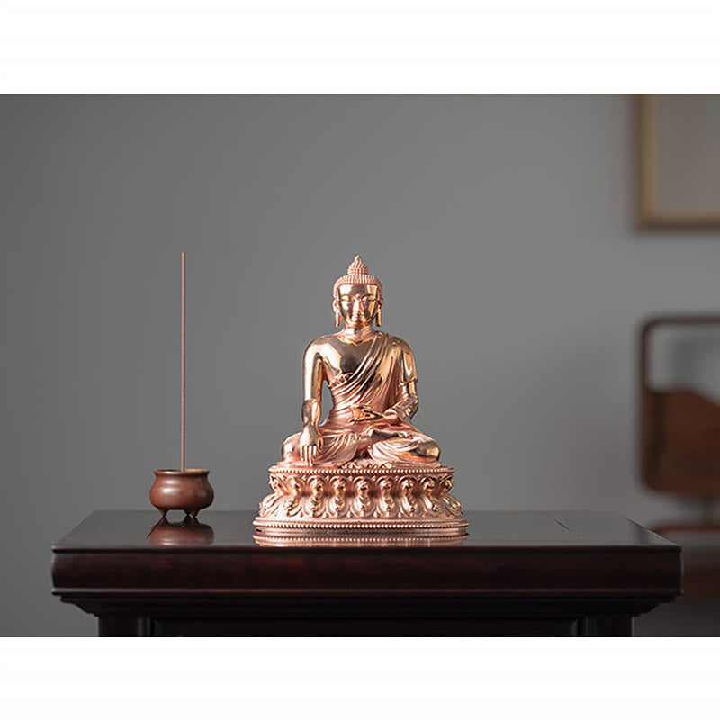 Gautama Shakyamuni Buddha Figurine Serenity Copper Statue Home Decoration