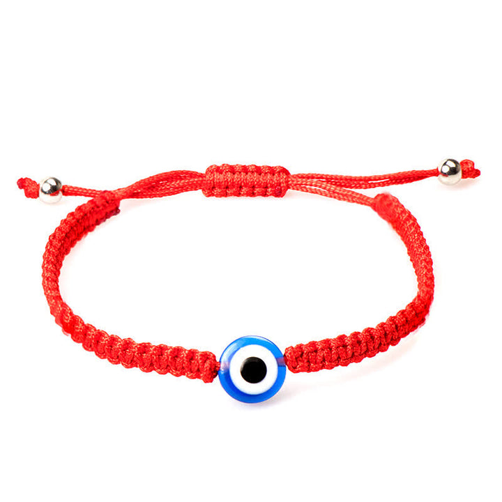 Buddha Stones 4Pcs Evil Eye Seven Knot Red String Protection Bracelet