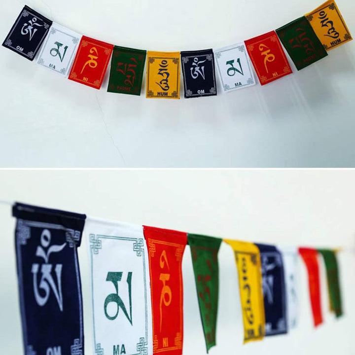 Tibetan Blessing Windhorse Om Mani Padme Hum Outdoor Car Prayer Flag Decoration