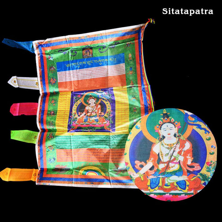 Buddha Stones Tibetan Colorful Windhorse Protection Outdoor Prayer Flag Decoration