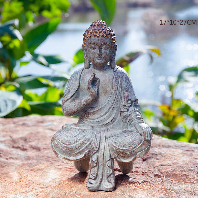 Meditating Zen Buddha Serenity Resin Statue Figurine Home Decoration