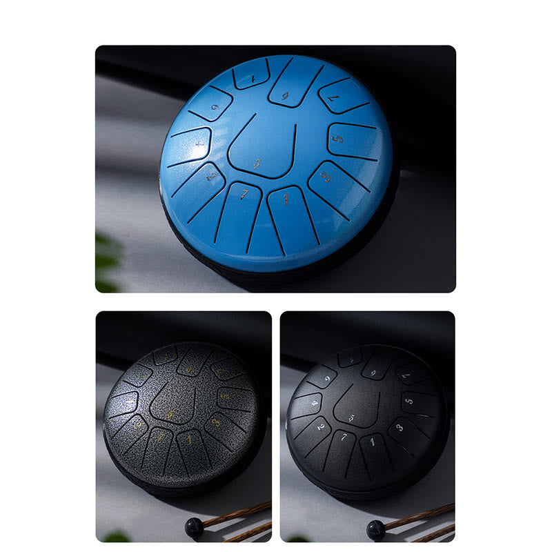 Buddha Stones Steel Tongue Drum Sound Healing Meditation Yoga Lotus Drum Kit 11 Note 6 Inch