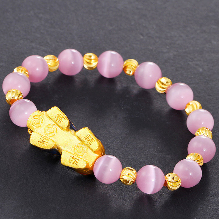 Buddha Stones Pixiu Cat Eye Lucky Bracelet