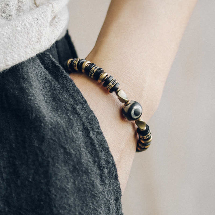 Tibetan Yak Bone Ebony Wood Strength Bracelet