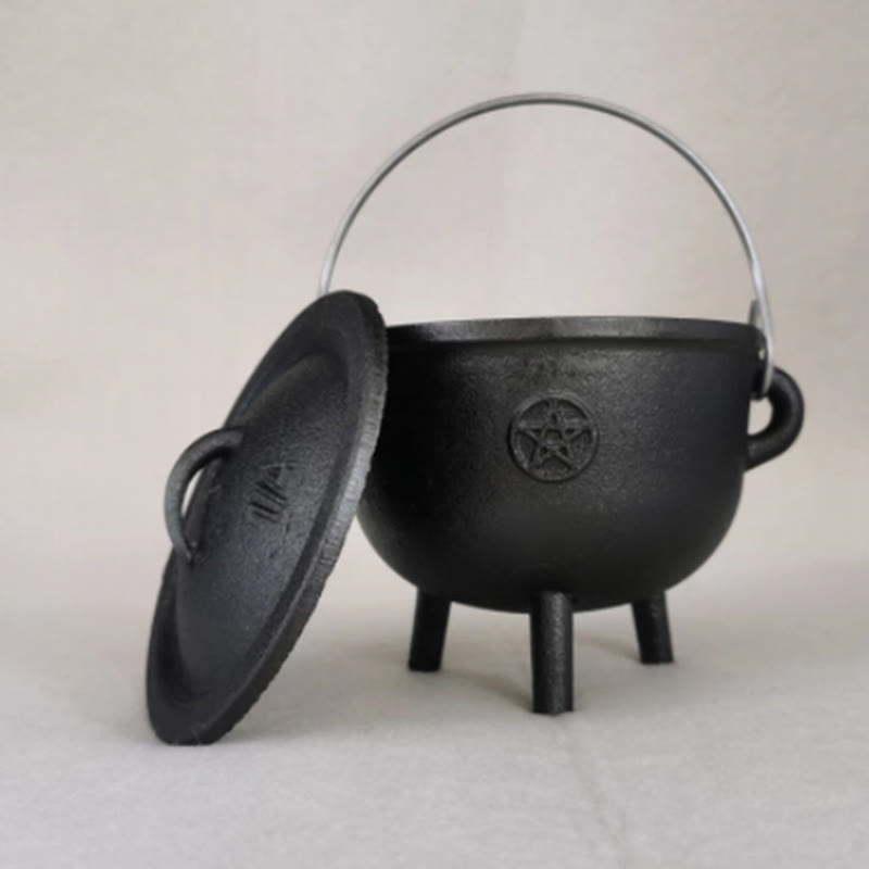 Cast Iron Cauldron Prayer Altar Burning Holder Incense Sage Smudging Rituals Use Items