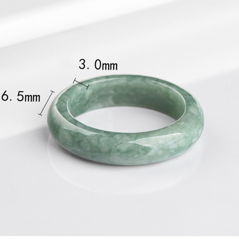 Buddha Stones Natural Jade Abundance Healing Ring