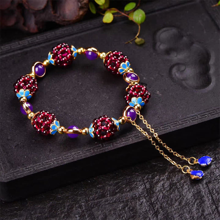 Buddha Stones Tibetan Garnet Calm Bracelet