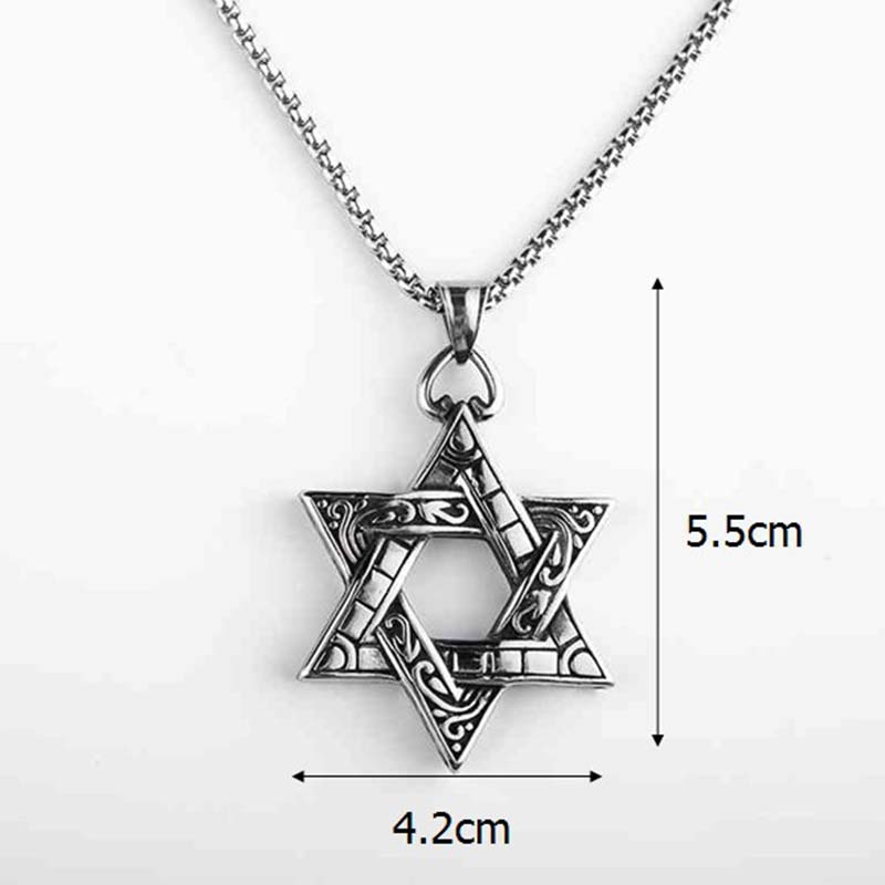 Buddha Stones Star of David Protection Necklace Pendant