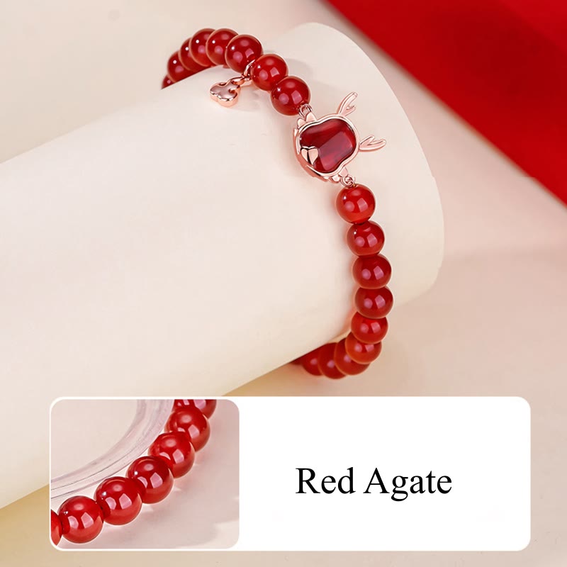 ❗❗❗A Flash Sale- Buddha Stones 925 Sterling Silver Year Of The Dragon Natural Red Agate Attract Fortune Dragon Luck Chain Bracelet