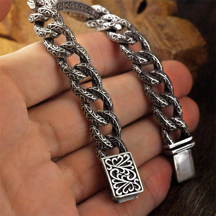 Buddha Stones Vintage Patterns Engraved Healing Bracelet