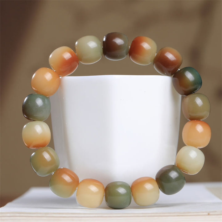 Buddha Stones Colorful Bodhi Seed Peace Wisdom Bracelet