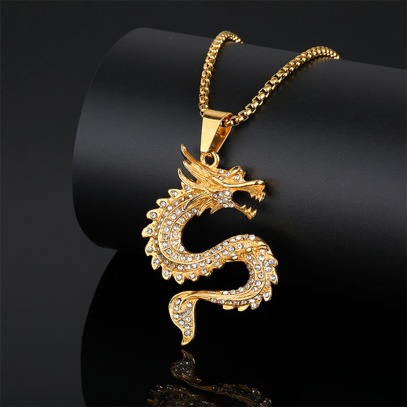 Buddha Stones Chinese Zodiac Dragon Zircon Protection Necklace Pendant